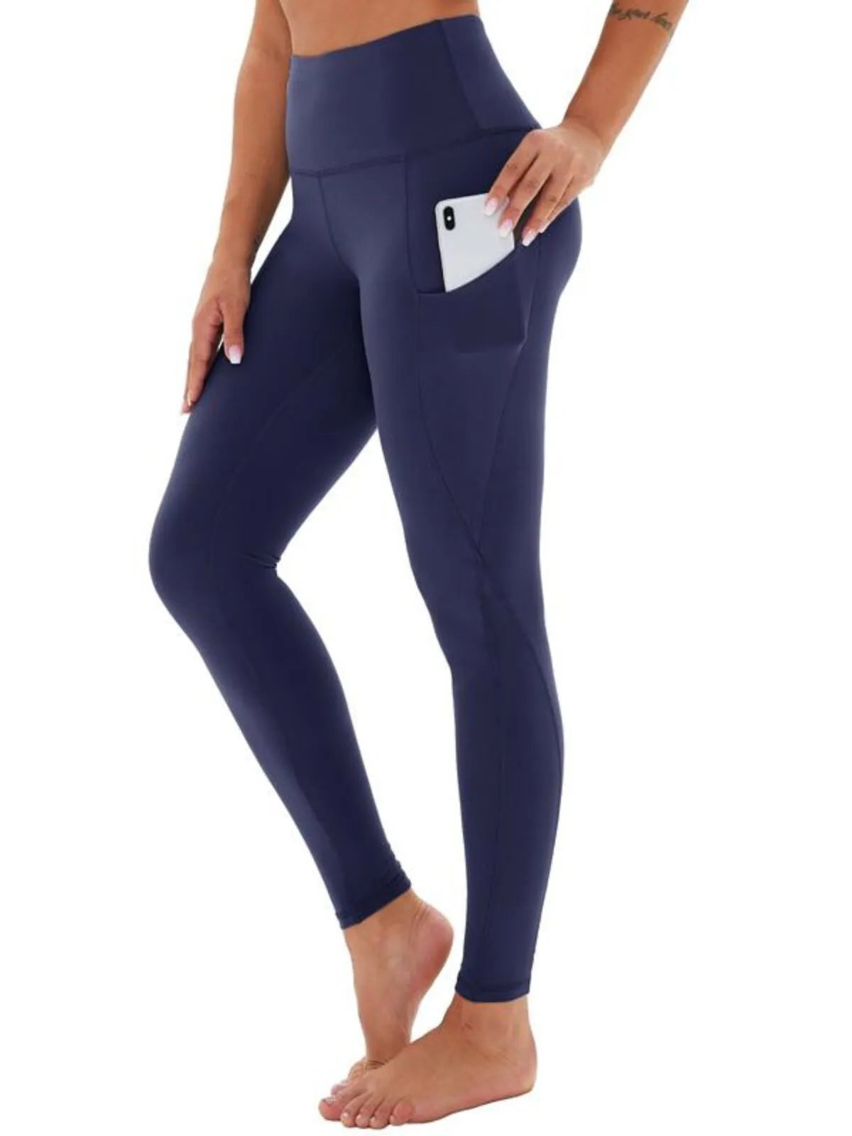 Tummy Control Non See-through Stretchy High Waisted  Yoga Leggings with Pockets Non See-through Stretchy Yoga Pants
