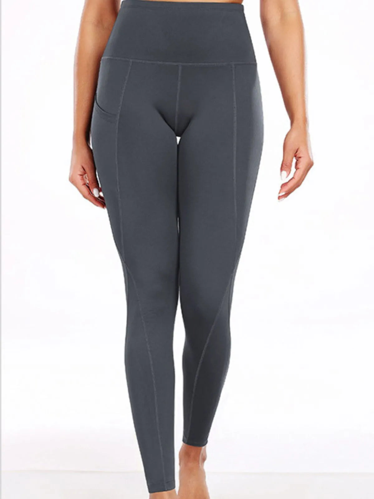 Tummy Control Non See-through Stretchy High Waisted  Yoga Leggings with Pockets Non See-through Stretchy Yoga Pants