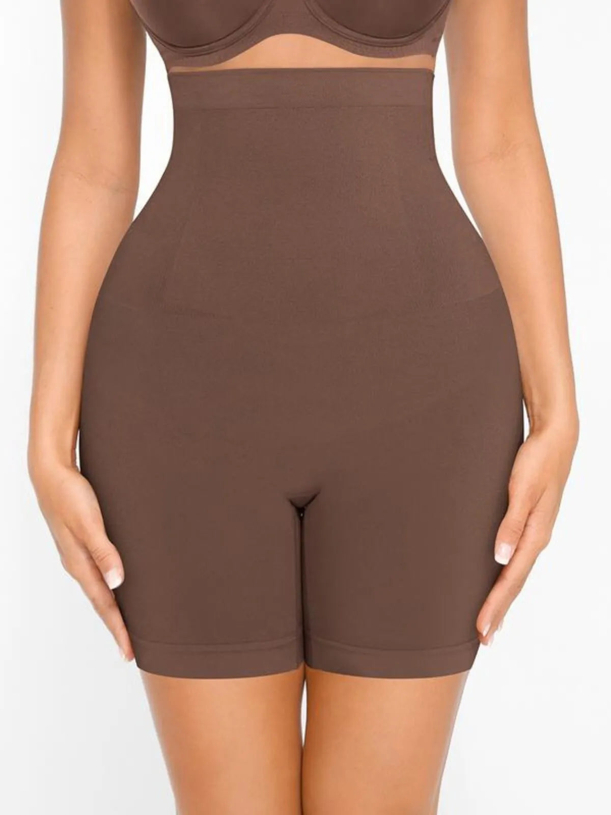 Solid Tummy Control Shapewear Super High-Waisted Shorts