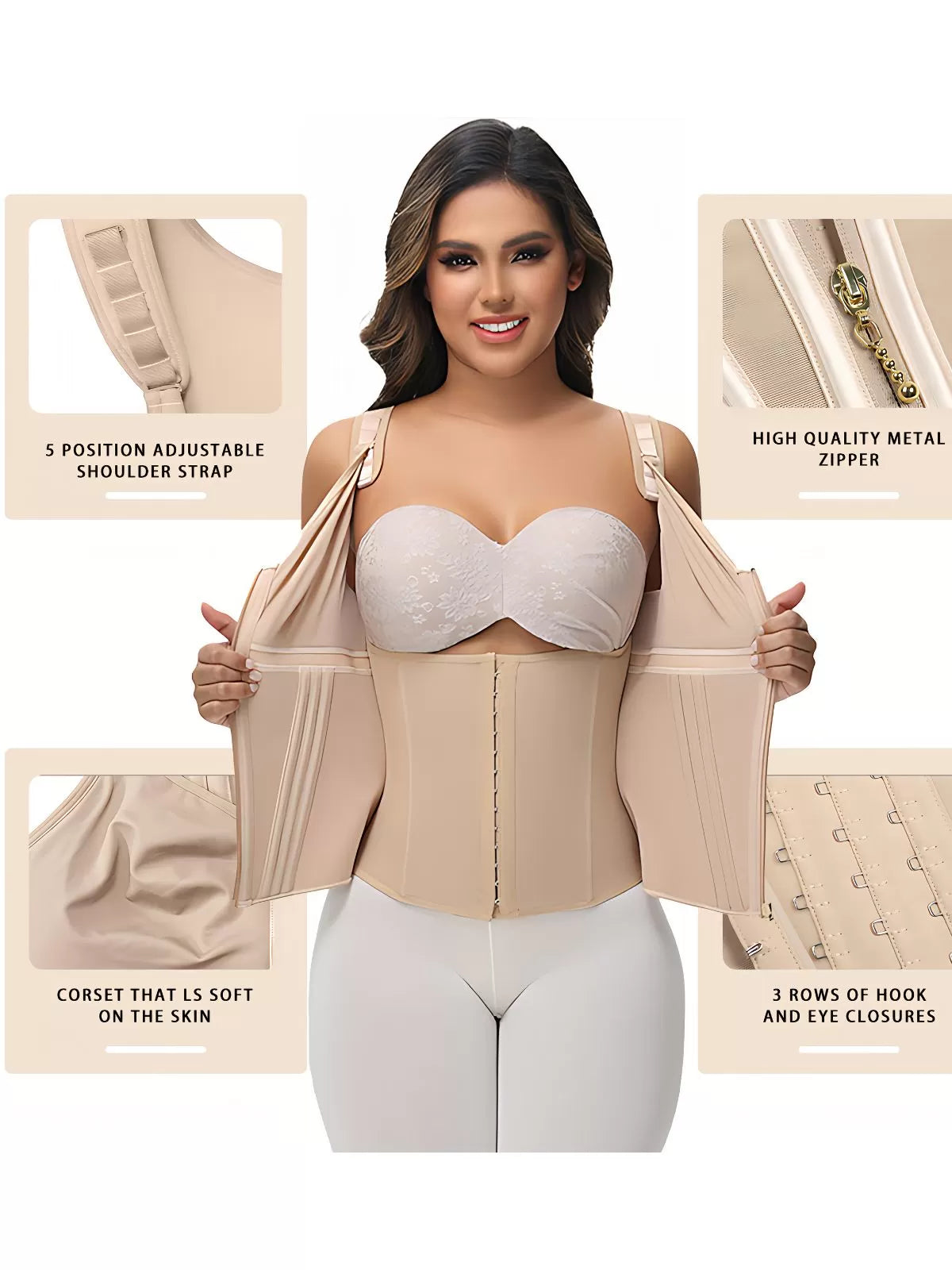 Solid Suspender Mesh Corset Adjustable Shoulder Strap Shapewear Tank