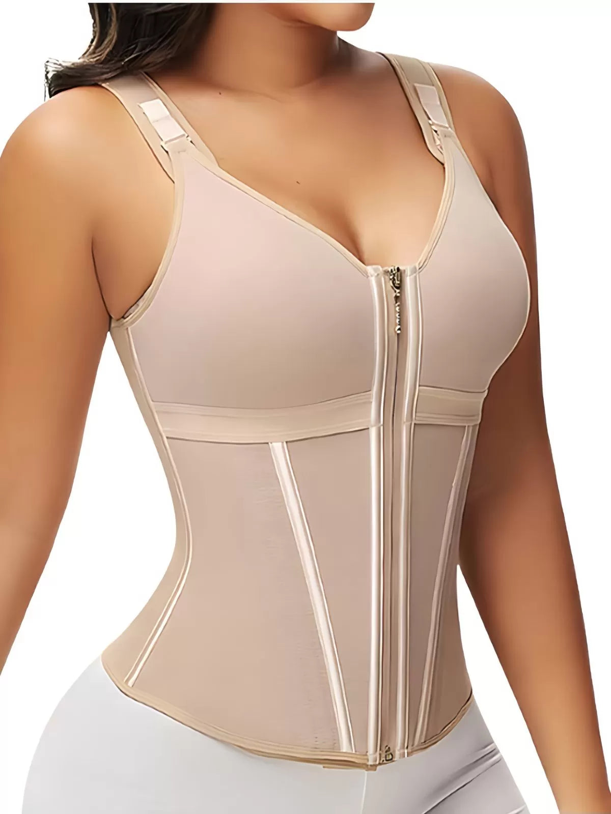 Solid Suspender Mesh Corset Adjustable Shoulder Strap Shapewear Tank