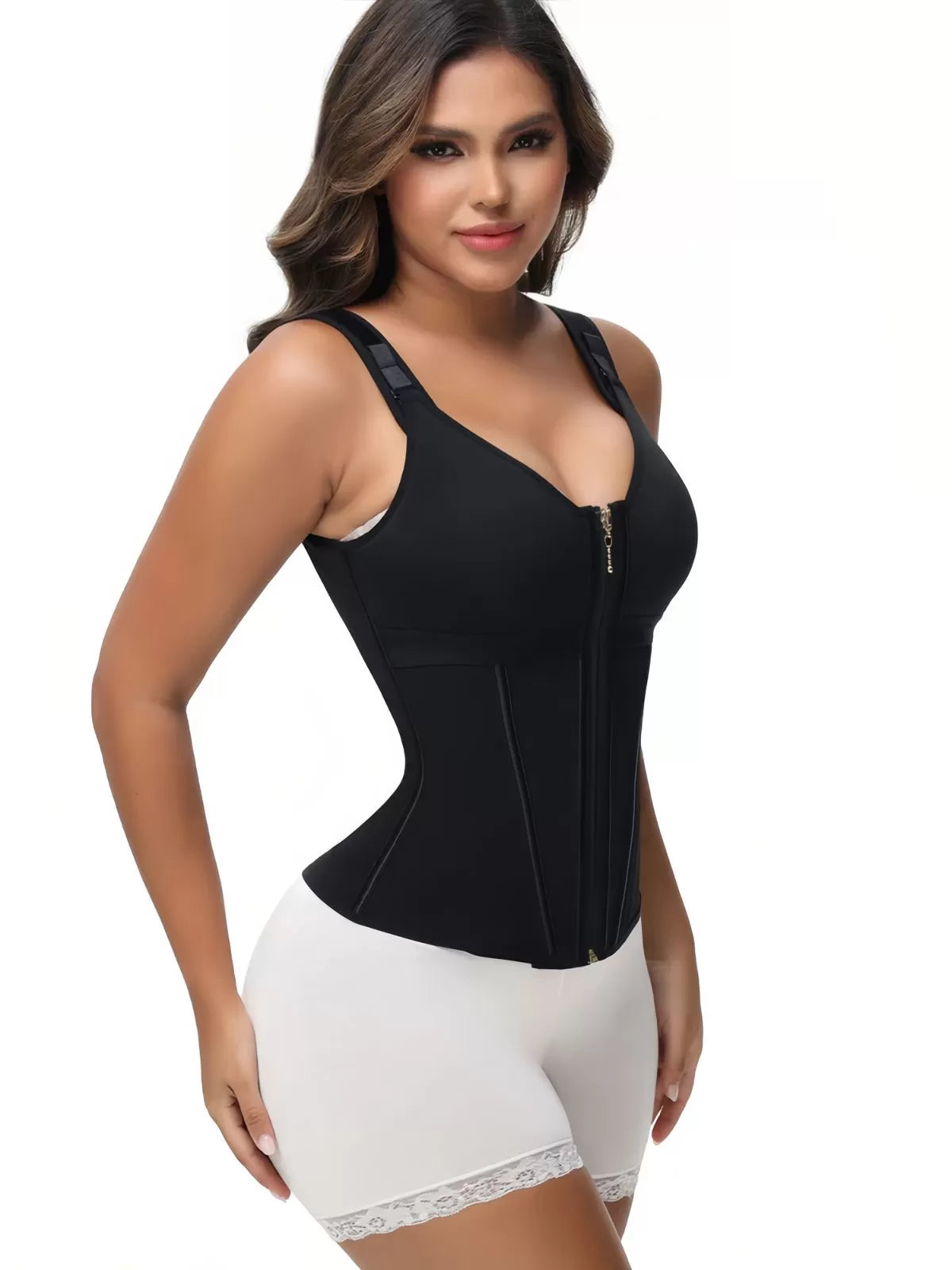 Solid Suspender Mesh Corset Adjustable Shoulder Strap Shapewear Tank