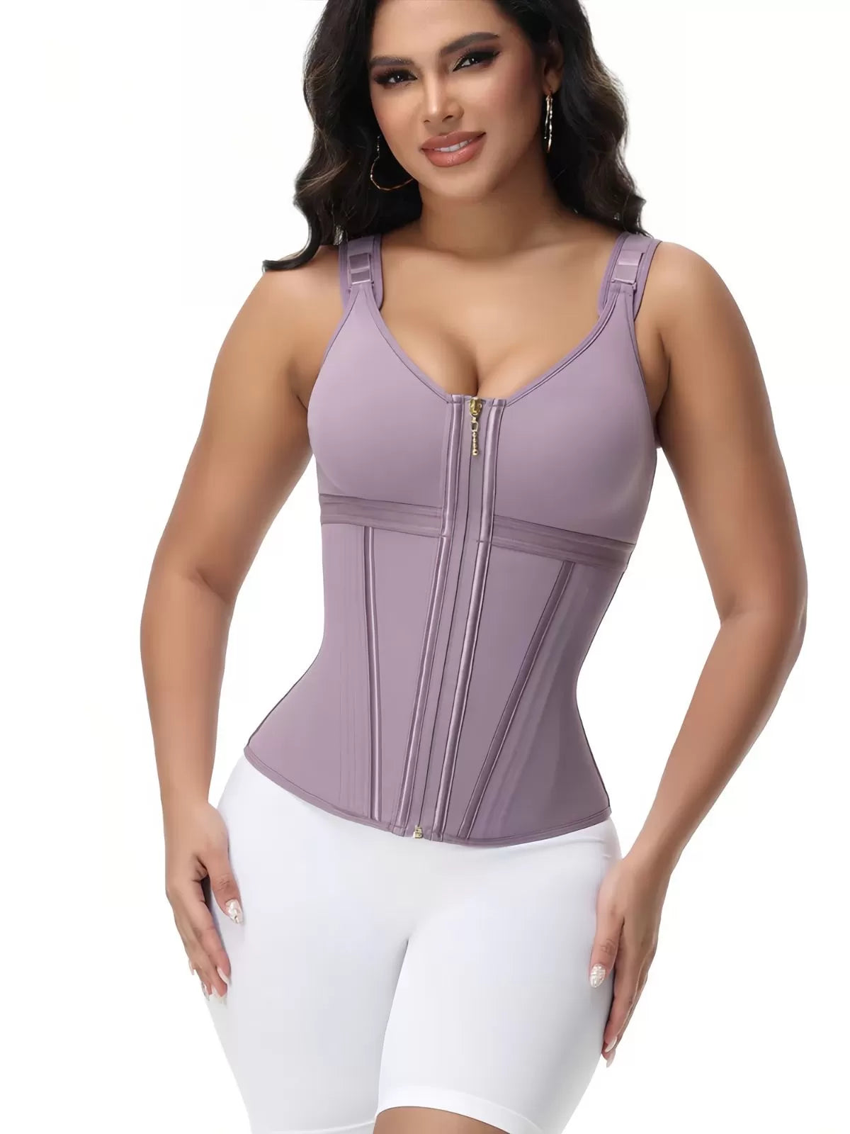 Solid Suspender Mesh Corset Adjustable Shoulder Strap Shapewear Tank