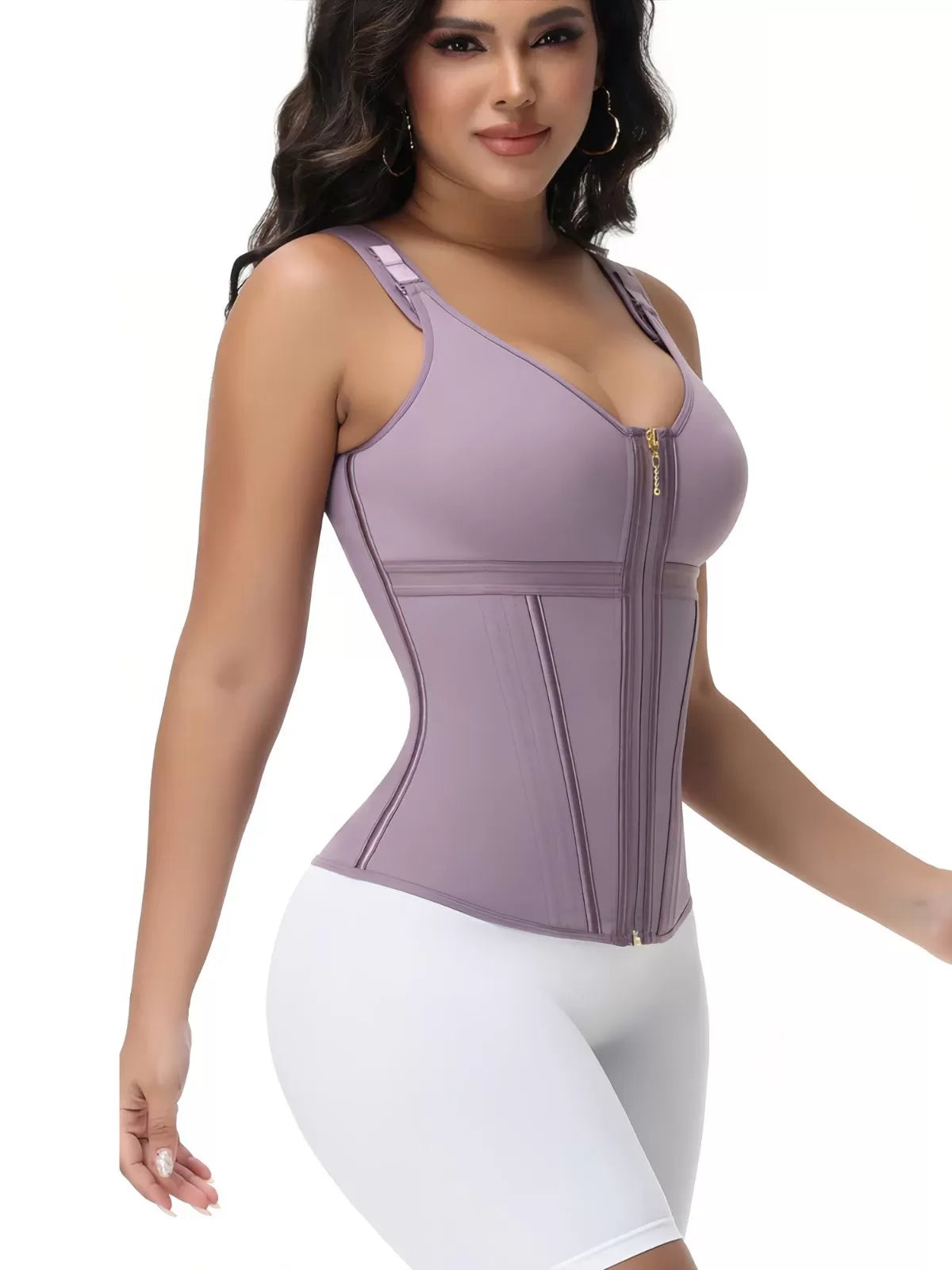 Solid Suspender Mesh Corset Adjustable Shoulder Strap Shapewear Tank