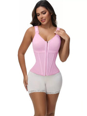 Solid Suspender Mesh Corset Adjustable Shoulder Strap Shapewear Tank