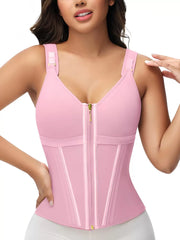 Solid Suspender Mesh Corset Adjustable Shoulder Strap Shapewear Tank
