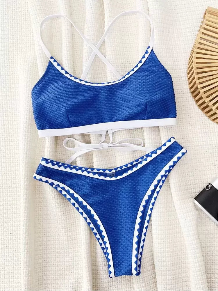 Solid Tie Back Low Rise Bikini 