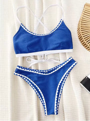 Solid Tie Back Low Rise Bikini 