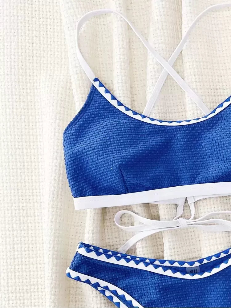 Solid Tie Back Low Rise Bikini 