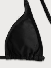 Solid Tie Back Low Rise High Neck Bikini Sets 