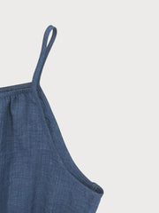 Casual Solid Tie Back  Medium Rise Jumpsuits