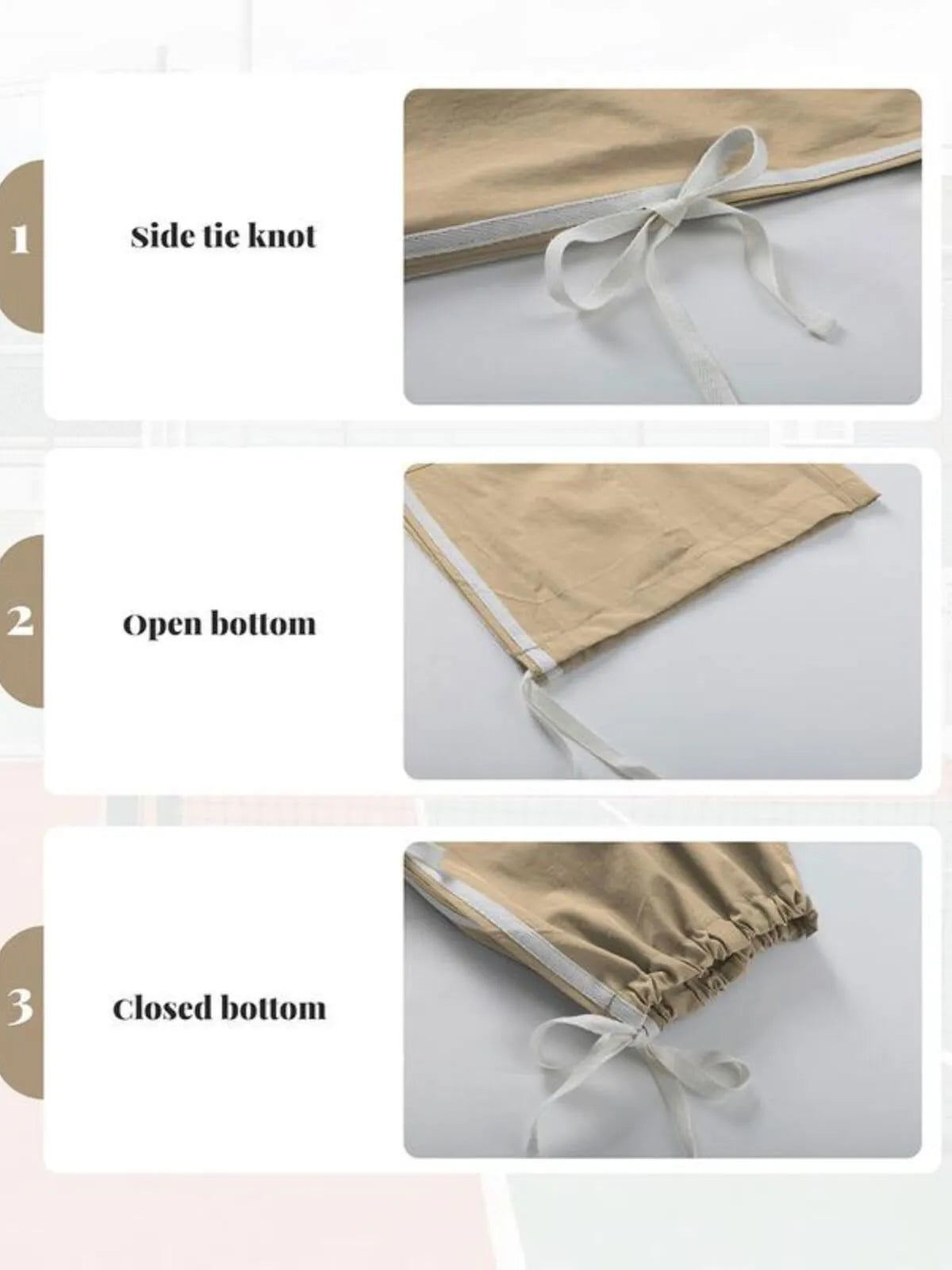 Parachute Style Elastic High Waist Full Twist Hiking Adjustable Cuffs Cargo Pants