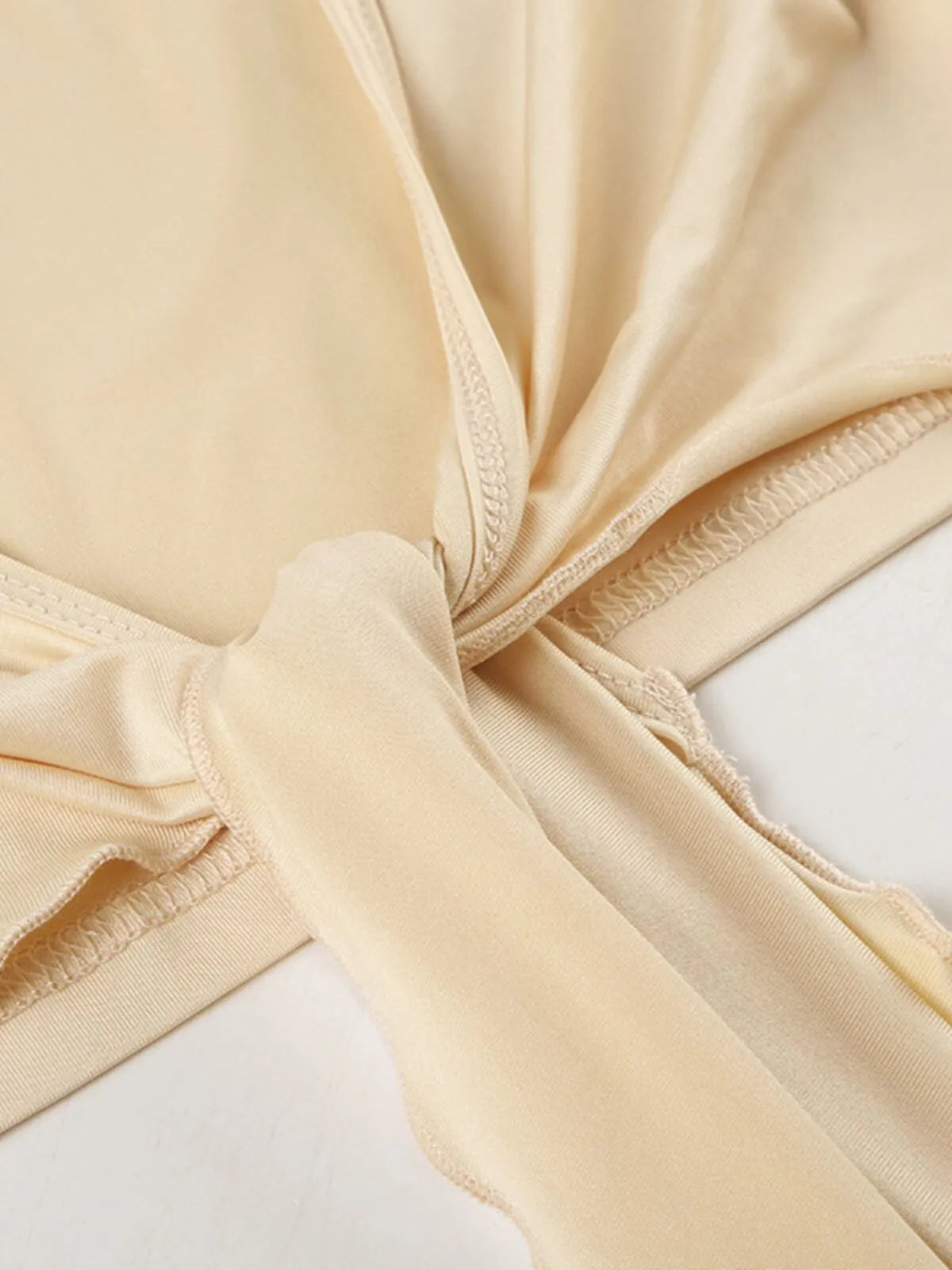 Solid V-neck Asymmetrical Chic Crop Top