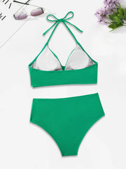 Solid Wrinkle High Rise Bikini
