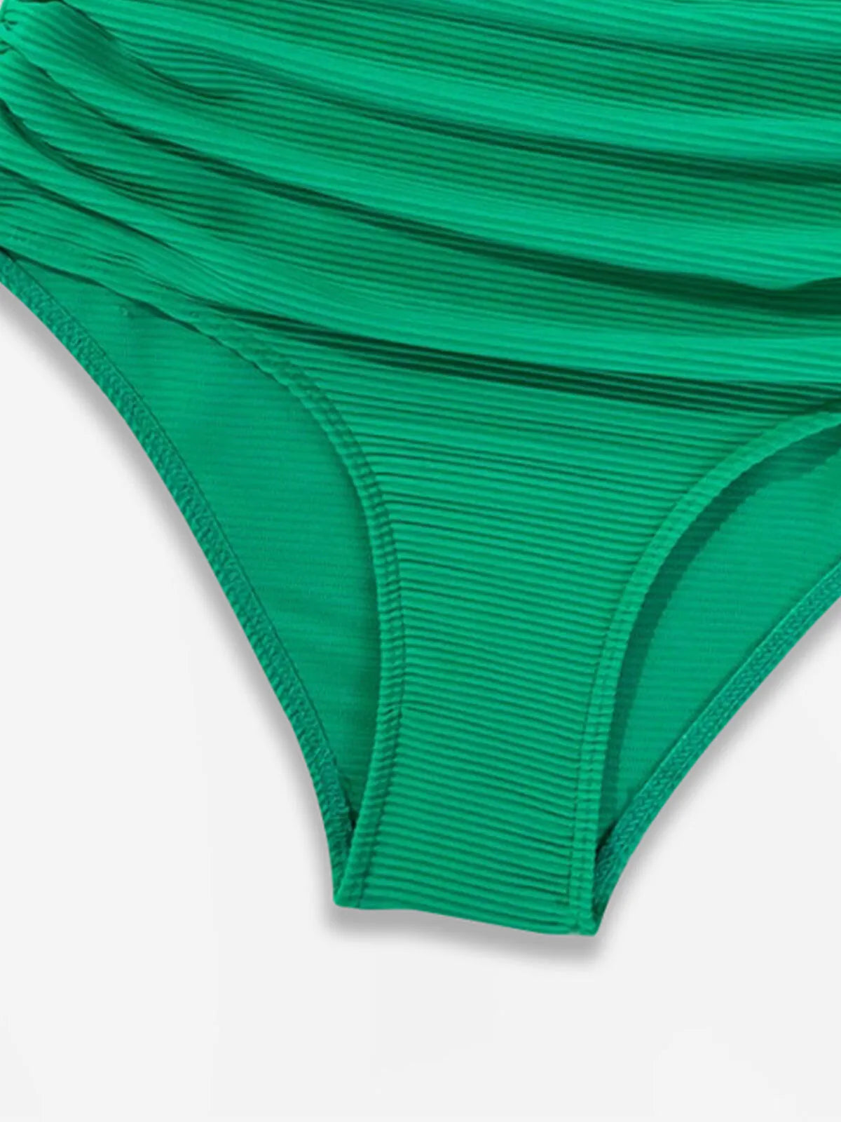 Solid Wrinkle High Rise Bikini