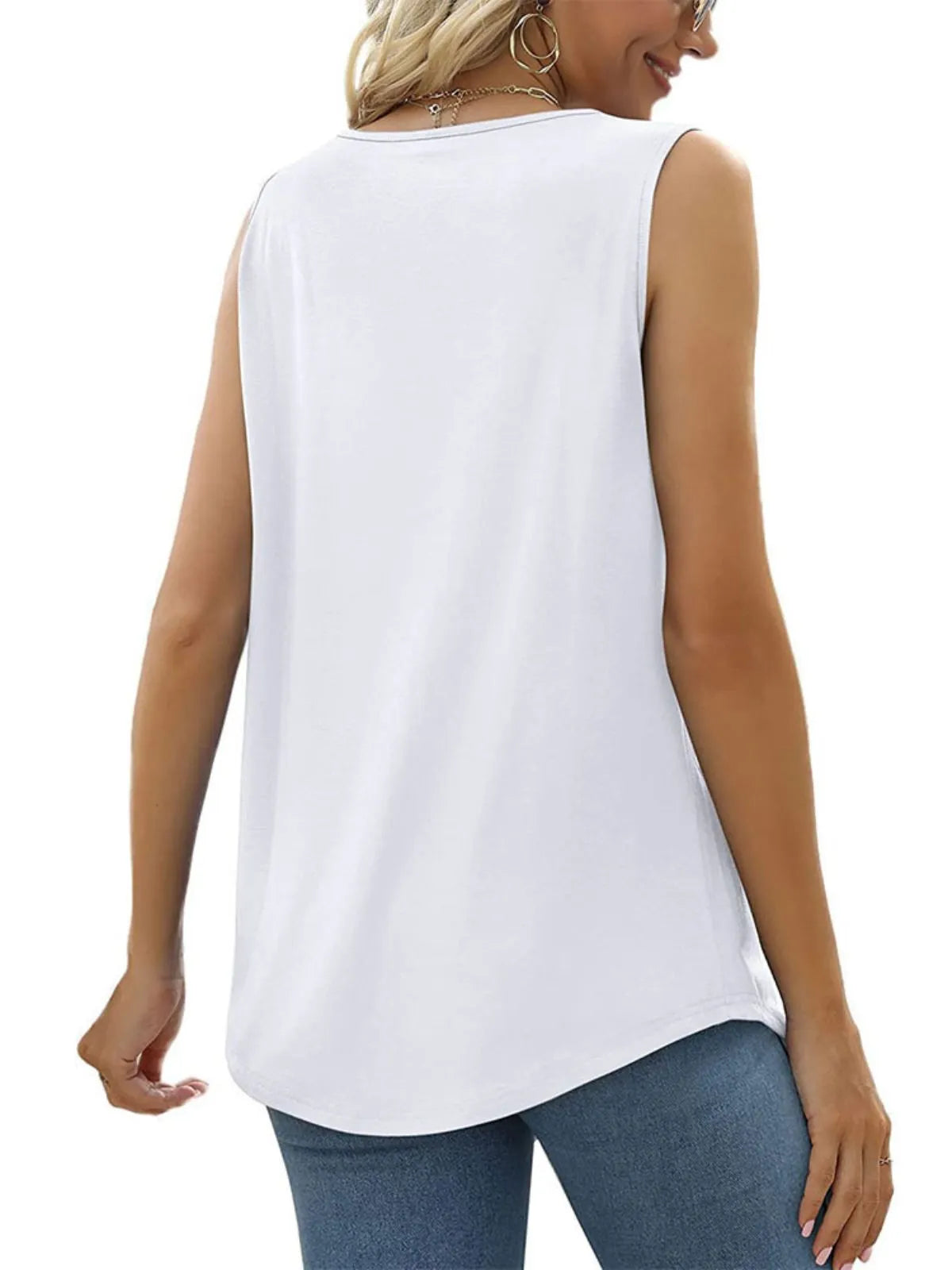 Solid Wrinkle Square Neck Cami