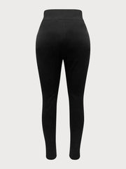Solid Zipper High Rise Slip-on Skinny Pants