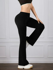 Gym Essential Slip-on High-Waist Support Skinny Flared Pants