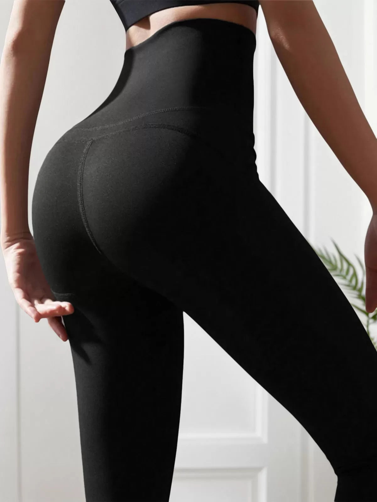Solid Zipper High Rise Slip-on Skinny Pants