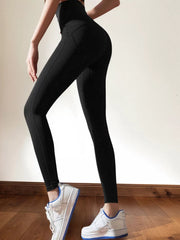 Solid Zipper High Rise Slip-on Skinny Pants