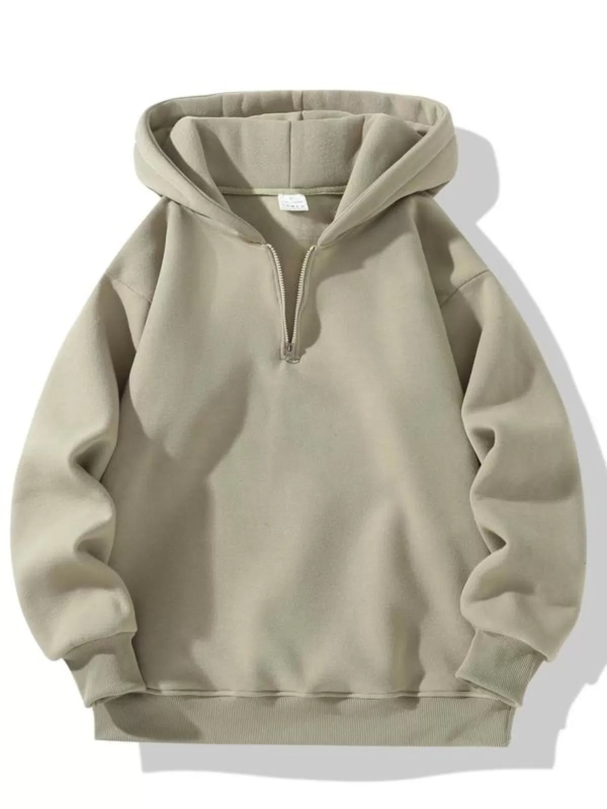 Solid Zipper Hooded Hoodie Hoodie