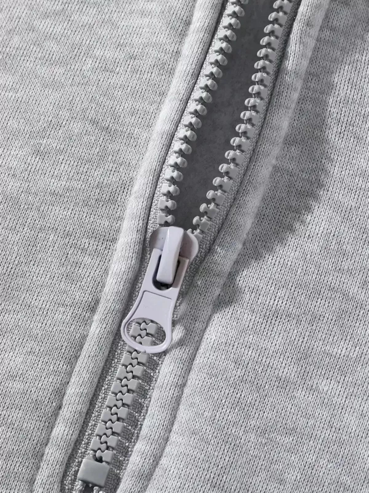 Solid Zipper Hooded Hoodie Hoodie