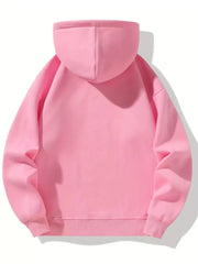 Solid Zipper Hooded Hoodie Hoodie