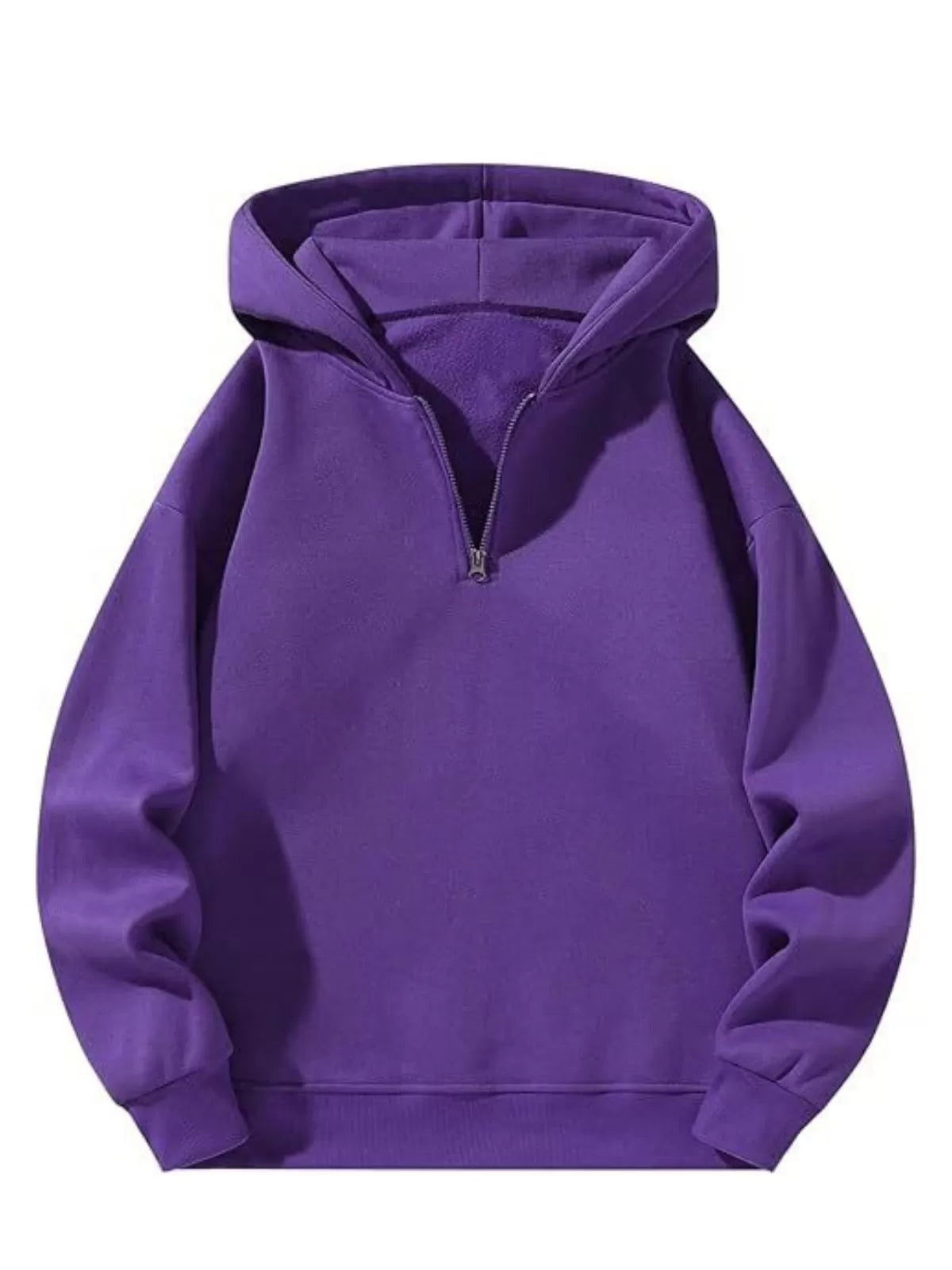 Solid Zipper Hooded Hoodie Hoodie