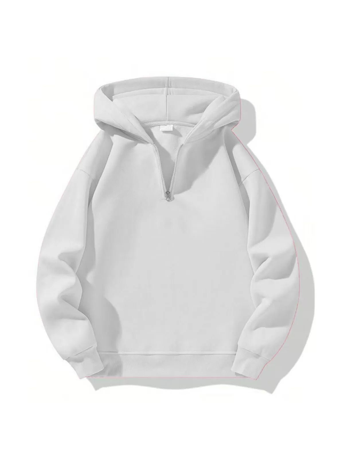 Solid Zipper Hooded Hoodie Hoodie
