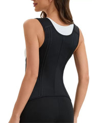 Solid Zipper Suspender Tummy Control Girdle Workout Shapewear Corset Cami