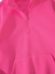 Solid Zipper Turtleneck Regular Sleeve Long Sleeve Sweatshirt