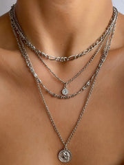 Steampunk Multi Layer Sun Coin Alloy 1pc Necklace