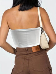 Strapless Corset Twist Front Tube Crop Top