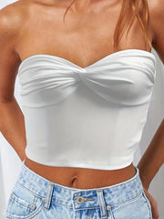 Strapless Corset Twist Front Tube Crop Top