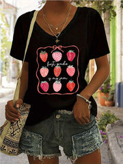 Strawberry V-neck Regular T-shirt