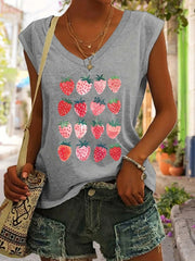 Strawberry V-neck Tank
