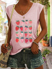 Strawberry V-neck Tank