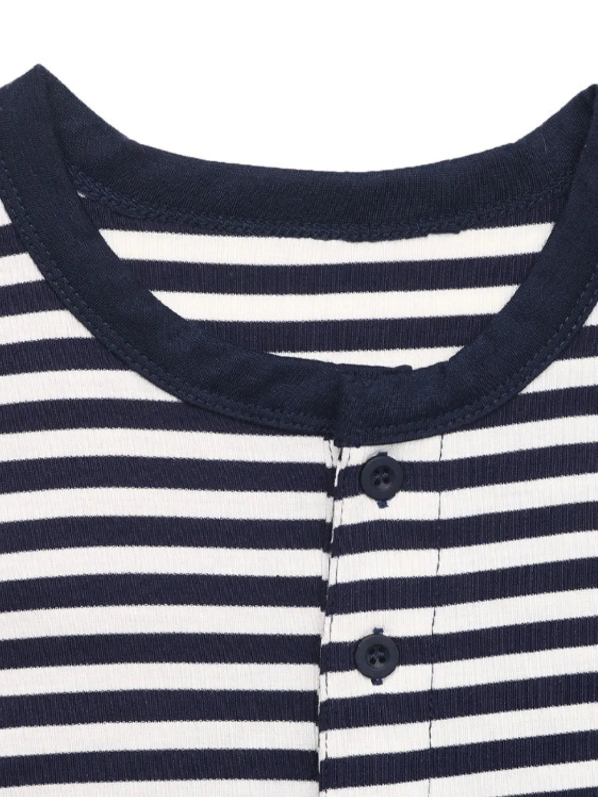 Striped Button Round Neck Cami
