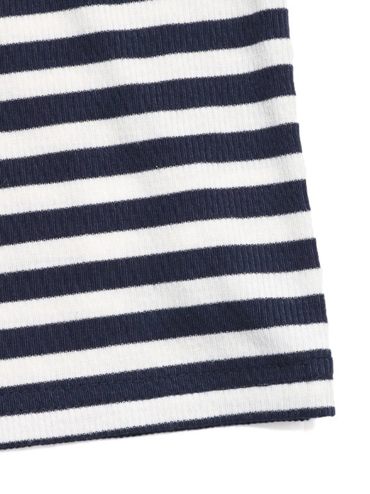 Striped Button Round Neck Cami