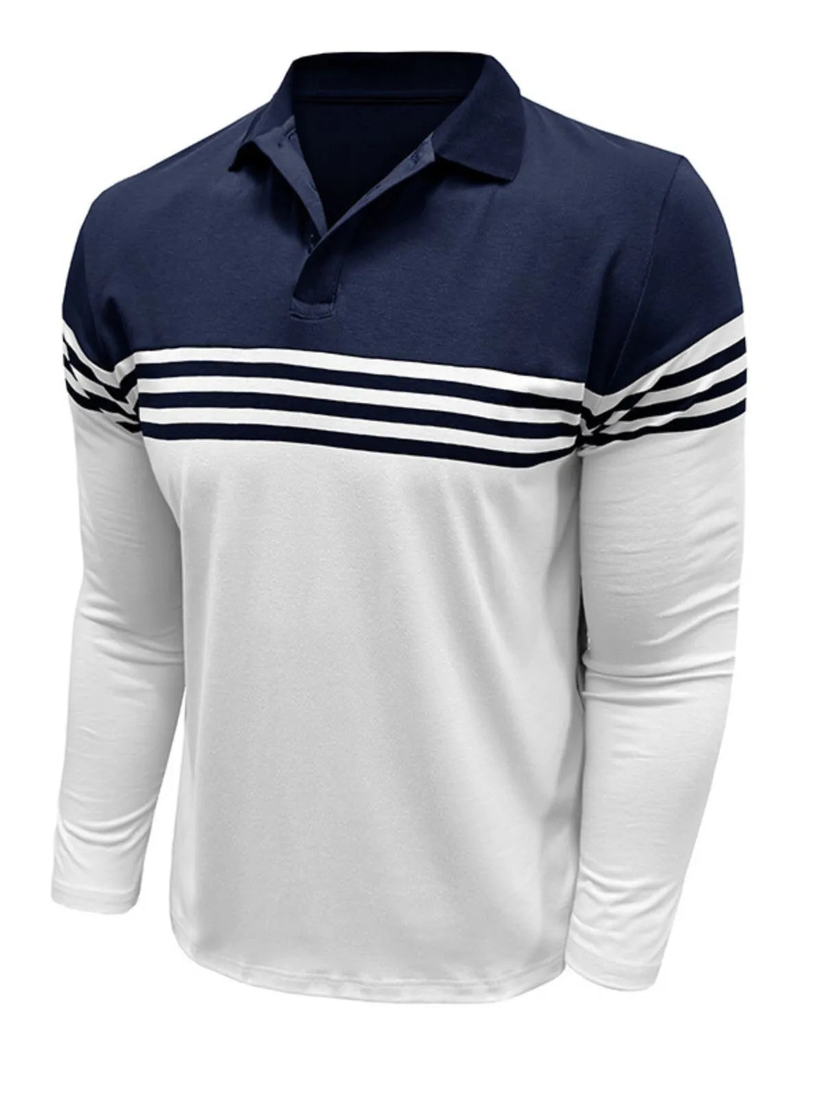 Striped Lapel Regular Polo