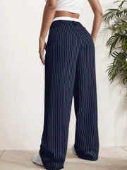 Striped Patchwork High Rise Pants