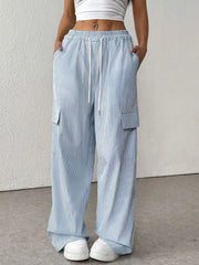 Striped Pocket High Rise Palazzo Pants