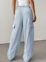 Striped Pocket High Rise Palazzo Pants