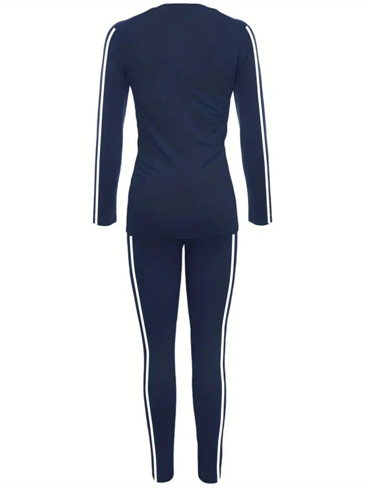 Casual Fashion Cozy Striped Print Round Neck Top & Trousers for Daily Outdoor Wear