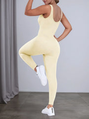 Stylish Ribbed Yoga Active Workouts Jumpsuits