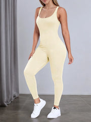 Stylish Ribbed Yoga Active Workouts Jumpsuits