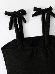 Summer Solid Lace-up One-piece