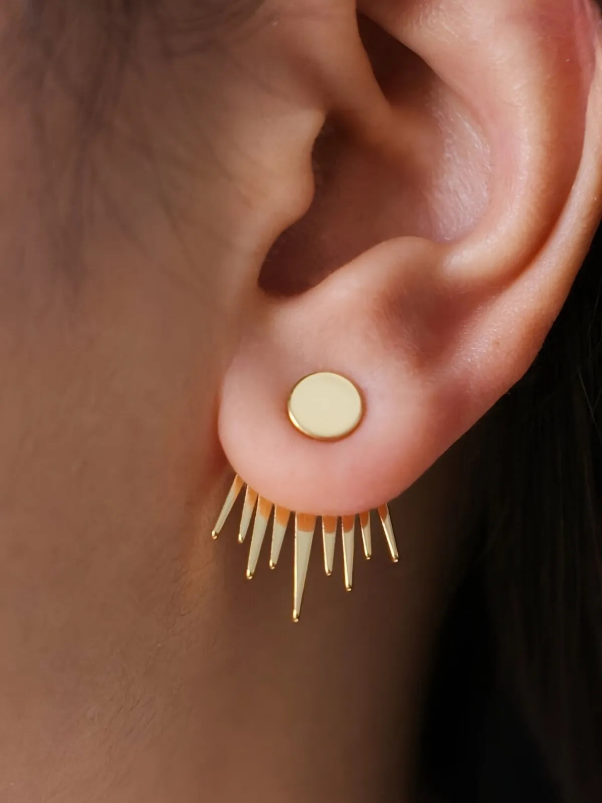 Sunburst Gleaming Copper 1 Pair Stud Earrings