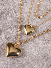 Sweet Style 1pc Solid Heart Chain Alloy Necklace