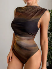 Tie Dye Cowl Sleeveless Bodysuit